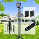 Ottsuls Bird Feeder Pole, 109 Inch Heavy Duty Bird House Pole Kit for Outdoors, with 5-Prong Base Feeding Station for Wild Birds Watching, Adjustable Feeder Stand (House Not Included)