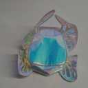 Women's Laser Holographic Backpack Butterfly Angel Wings Casual Daypack Shoulder Bag (Laser Light Blue)