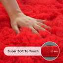 8x10 Area Rugs for Living Room, Large Fluffy Red Rugs for Bedroom, Fuzzy Shag Soft Non-Slip Carpet for Kids Girls and Boys Nursery Dorm Indoor Room Home Decor (8ft X 10ft, Red)