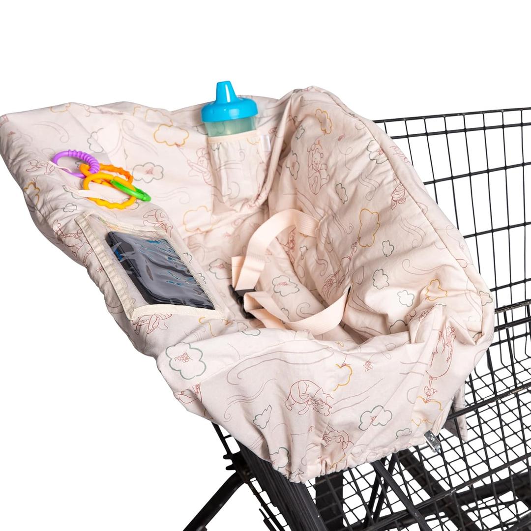 Disney Baby by J.L. Childress Shopping Cart & High Chair Cover for Baby, Kids, & Toddler - Cover for Grocery Carts & Restaurants, for Boys & Girls, Universal Fit - Winnie The Pooh