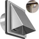 ForoGore 6'' Metal Dryer Vent Cover Outdoor Wall with Rubber Cushioned Non Return Flap, 6 Inch External Extractor Wall Vent, Stainless Steel Outside Dryer Vent Covers for House (6-inch 15cm-1 Pack)