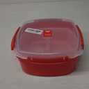 Sistema Microwave Food Steamer with Removable Steamer Basket | Large 3.2 L | Red/Clear