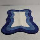 HAOCOO Bathroom Rugs 18x25 inch, Extra Soft Non Slip Blue Irregular Shape Bath Rugs, Microfiber Absorbent Washable Small Rug Bath Mats for Bathroom Floor Door Mat Tub Shower