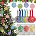 Kasyat 50 Sets Christmas Ornaments Employee Appreciation Gifts Bulk Christmas Glitter Acrylic Tree Ornament Inspirational Cards Appreciation Gifts for Coworker Team Staff Women Volunteer