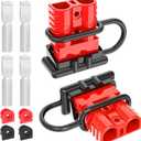 Anderson Connector,120A 2-6 Gauge Battery Quick Connect 12V-36V Anderson Plug Battery Cable Quick Connect Disconnect Plug Winch Wiring Kit for Cable RV Truck Winch (2 Pack)-RED