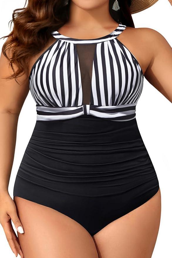 SUUKSESS Womens One Piece Tummy Control Swimsuit Crisscross Back Bathing Suits L SUUKSESS Womens One Piece Tummy Control Swimsuit Crisscross Back Bathing Suits L