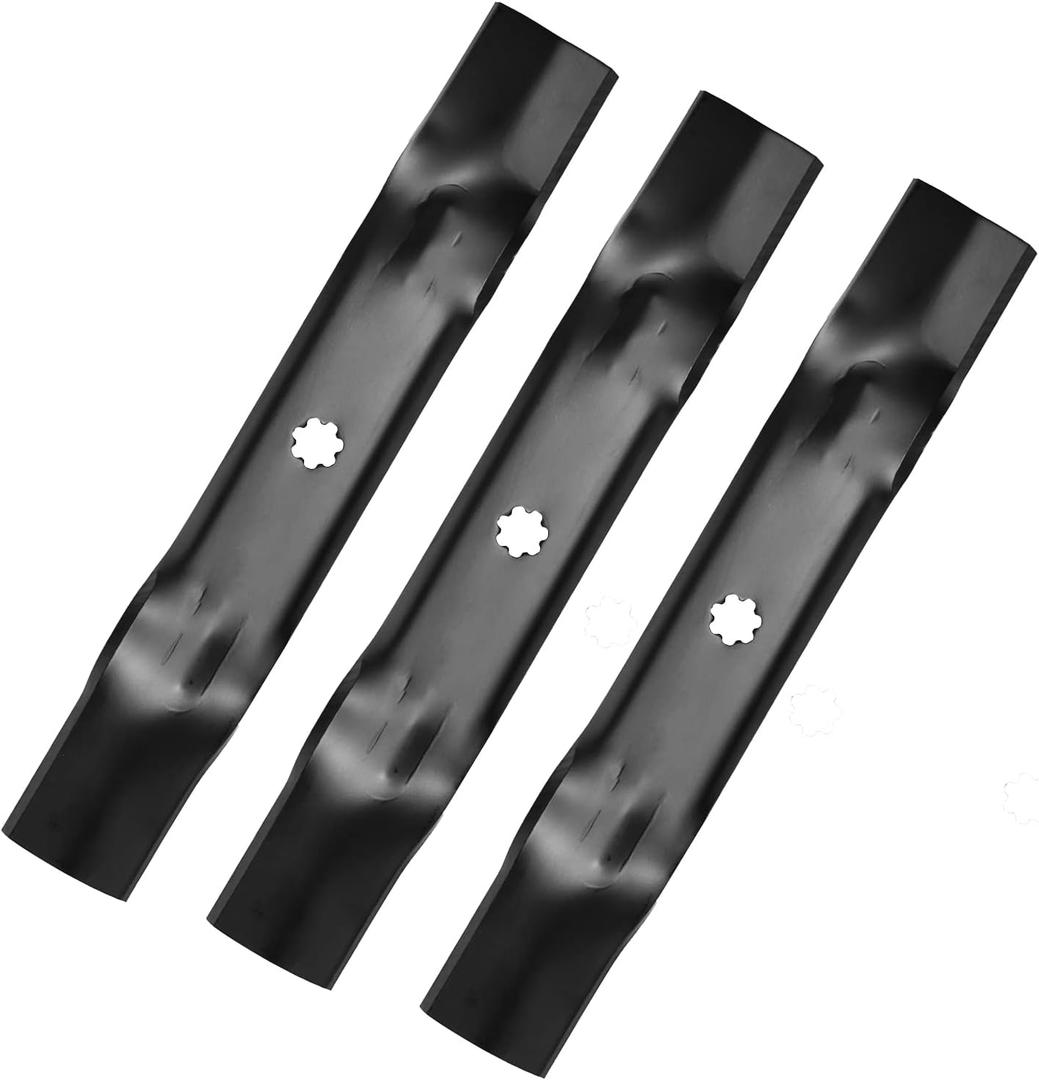 GX21380 Medium Lift Mower Blades for John Deere 54 Inch Deck D170 G110 190C LA150 E180 S180 54" Lawn Mower Replace GY20679 GY20684 GY20686 7-Point Star Blades 3 Pack
