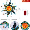 Solar Sun Wall Art - 18" Smiling Sun Face with LED Lights, 17.8"L x 1.4"W
