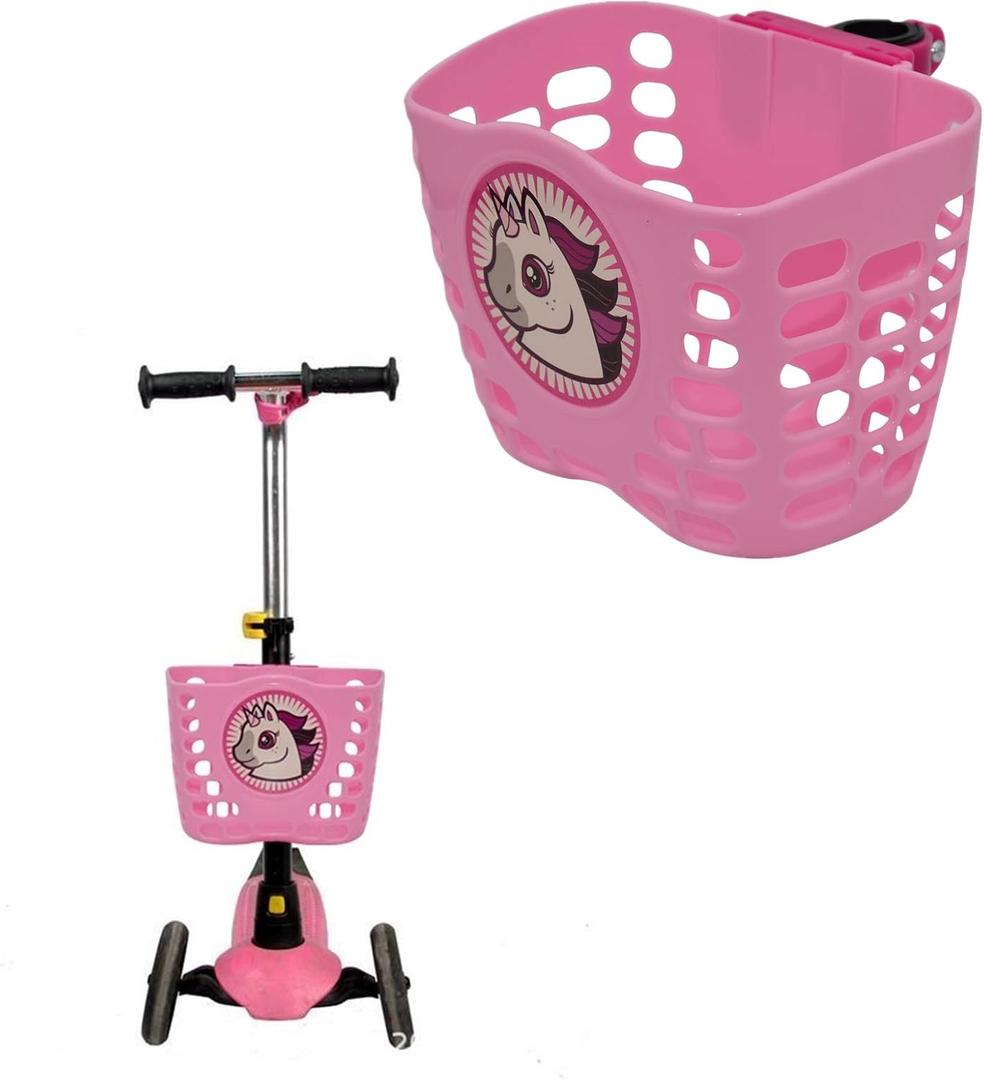 YL TRD Universal Scooter Basket Kids Bike Basket Handlebar Basket for Boys & Girls (Pink)
