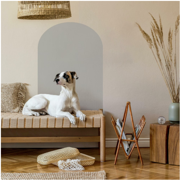 RoomMates Gray Decorative Arch Peel and Stick Wall Decal, 25.69 in x 36.125 in X 0.01 in