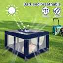 Dog Kitten Playpen with Play Pen Cover for Cat Indoor, 41 x41 x25.5 Puppy Playpen for Small Pet with See-Through Topper Proof Enclosed Door Dog Pen, Sturdy Warm Protable Play Pen for Cat (Royal Blue)