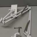 Foldable Tablet Stand, Tablet Mount Adjustable for Bed,Universal Flexible Tablet Holder with 360 Degree Rotation for iPad/iPhoneX/iPad Pro/N-Switch,or Other 4.5~13.5 Inches Devices (White) (Clamp for board)