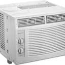 Cool-Living 5,000 BTU 115-Volt Manual Control Window Air Conditioner - Cools up to 150 Sq Ft - Mechanical Controls - Reusable Filter - White - 2 Cooling Speeds