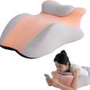 SheRest Adjustable Headrest Reading Pillow for Bed Adults - Memory Foam Back Support Wedge for Acid Reflux, Snoring & Legs, Pink and Gray (22.8"x15"x9")