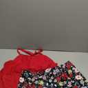 Aqua Eve Two Piece Women's Tankini Swimsuits Blouson Swim Tank Top with Shorts Modest Bathing Suits (XX-Large, Red Flower & Black)
