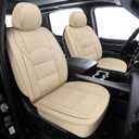 GXT Custom Fit Chevrolet Silverado Seat Covers, Front & Rear Waterproof Leather Car Seat Covers, Seat Cushion Protector Fit for Chevrolet Silverado 2007-2013, 2019-2023 (Beige)