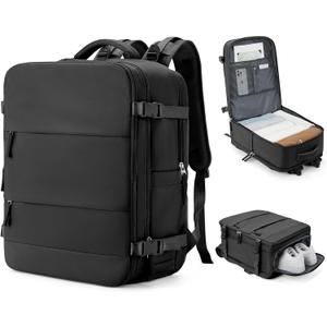 coowoz Large Travel Backpack Carry On for Women Man Black Waterproof Gym Backpack with Laptop Compartment Mochila de Viaje Teacher Personal Item Backpack Rucksack Airplane Accessories Must Haves (X-Large)