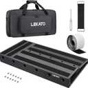 LEKATO Guitar Pedal Board, Pedal Board 22"x11"x2.8", Guitar Effects Pedalboard, Built-in Compartment for Power Supply, Pedalboard with Carry Bag and Mounting Tape