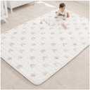 Comfy Cubs Rectangle Kids Play Mat - Large 60 x 96 inches Soft Quilted Baby Floor Mat with Non-Slip Bottom - Plush Design for Toddlers' Playtime and Relaxation - Comfortable and Durable - Rainbow (Rectangle - 60" x 96")