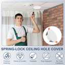 uxcell 6Pcs 230mm/9.1" Round Ceiling Cover Plate, LED Downlight Hole Trim Wall Hole Spring Mount Decorative Flat Cap Access Panel for 6.9-8.5 Inch Ceiling or Wall Openings, Matte White