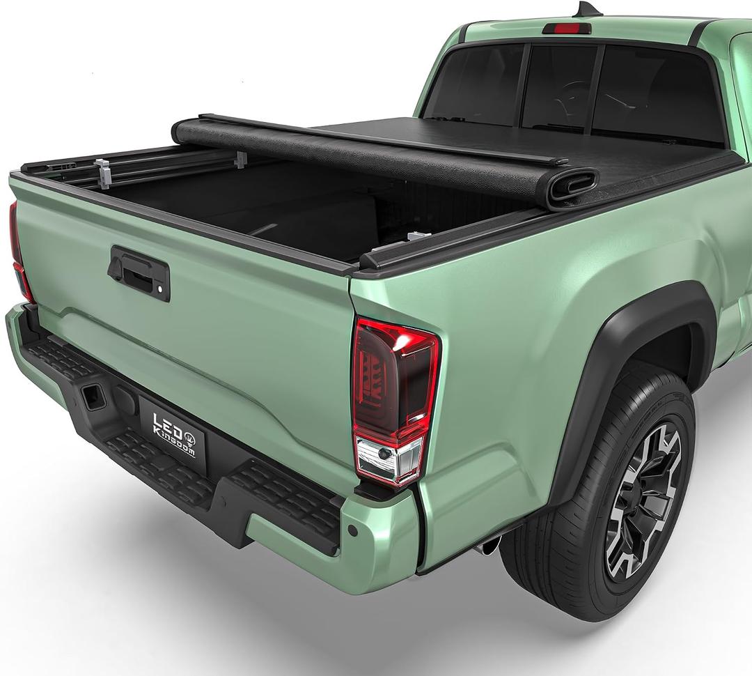 LEDKINGDOMUS Soft Roll-Up Truck Bed Cover Fits for Toyota Tacoma 2016-2023 (Excl. Trail Edition) | 5' (60.5") Bed