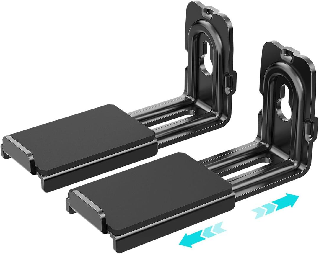 Universal Soundbar Wall Mount - Adjustable for Samsung, Sony, Bose, LG, Vizio, Sonos & More | Heavy-Duty Iron Design Holds Up to 33 LBS | Anti-Slip Pads & 3.6"-6.1" Depth Adjustment