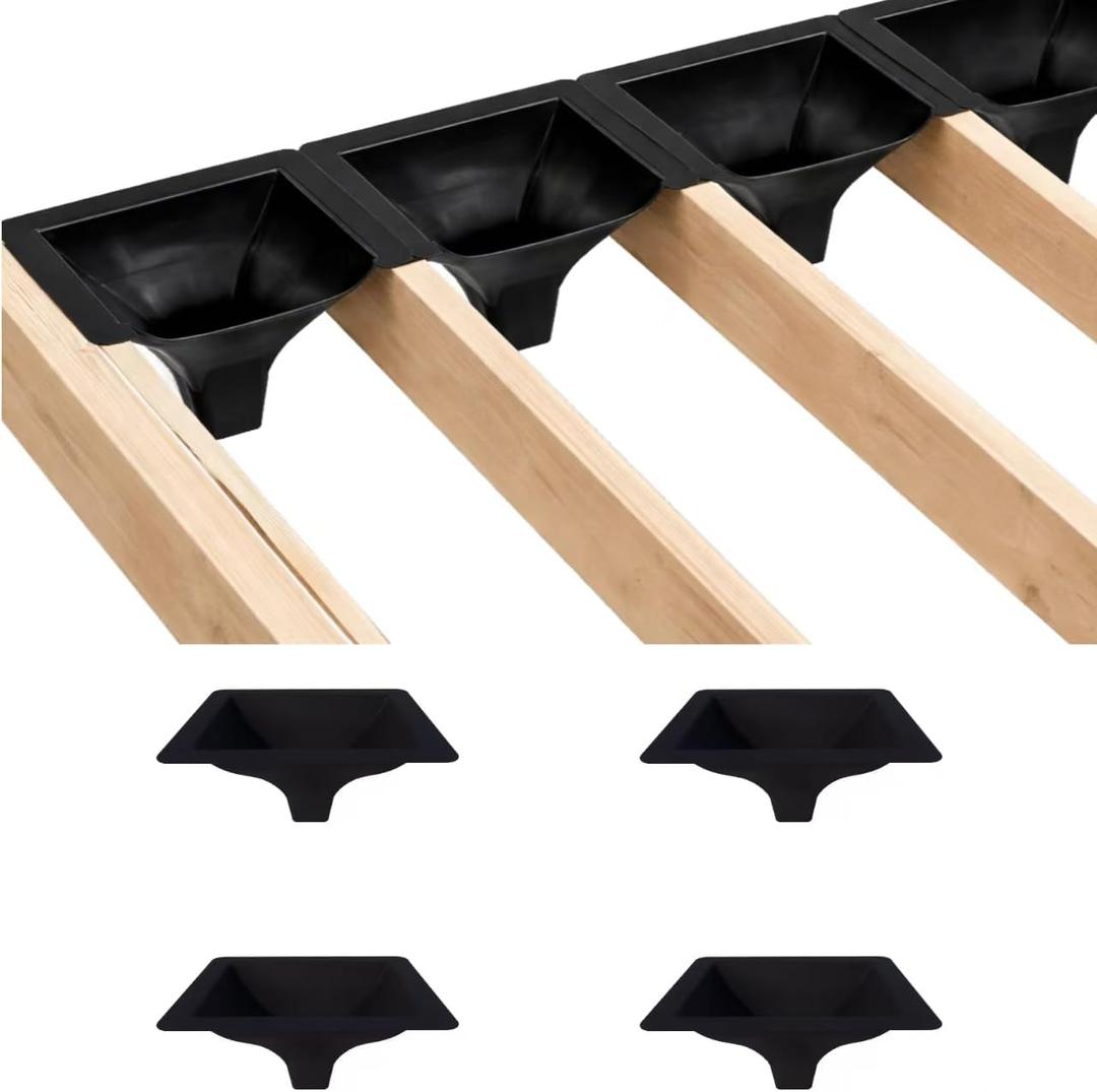 4PCS Black downspouts for Under Deck Drainage System, PE Deck downspouts Use for 12"&16" Joist Spacing DE01