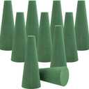 Dandat 20 Pcs Floral Foam Tree Cones Dry Wet Flower Foam Blocks Green 3.15 x 7.87 Inches for Flower Arrangements Florist Wedding Birthday Garden Cemetery Vase Plant Decorations