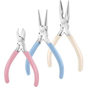 Mr. Pen- Jewelry Making Kit, 3 Pack Pastel Color Pliers, Mini Wire Cutters, Chain Nose and Craft Pliers for Earrings and Jewelry