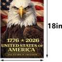 2 x 250 Anniversary USA Garden Flag Double Sided 4th of July Fourth of July Patriotic Party Decorations and Supplies for Home 12.5" X 18"
