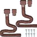 7ft Long Gutter Downspout Extensions, Outer diameter 3" Gutter Extensions for Downspout,Flexible Drainage Pipe Suitable for 2"3" and 3"4" Downspout,Flexible Pipe Stretched Length 7ft (2 Pack)