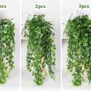 RECUTMS Artificial Plant Faux Plant Ivy Greenery Fake Hanging Plants Faux Greenery Plant Fake Ivy Leaf UV Resistant for Indoor Home Decor Outdoor Garden Yard Porch Wall Decoration 3 Packs Green