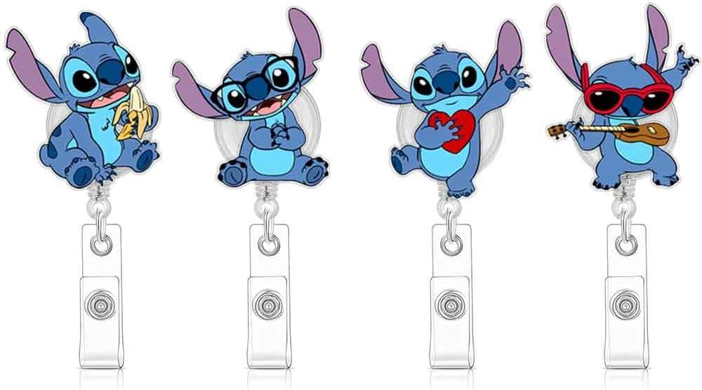 Cute Retractable Badge Holder Reel, Badge Reel - Clip-On Name Badge Tag with Belt Clip, ID Card Holder for Office Workers, Doctors, Nurses,Medical Students and Students