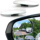 LivTee XLarge Blind Spot Mirror, Rounded Rectangle HD Glass Frameless Convex Rear View Mirrors Exterior Accessories with Wide Angle Adjustable Stick for Car SUV and Trucks, Pack of 2