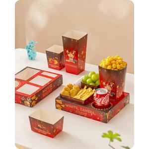 Baffect Movie Night Snack Trays 100pcs Include 20 Movie Night Trays, 20 Popcorn Boxes, 20 Salad Bowls, 20 Nacho Bowls, 20 Movie Party Invitations, Outdoor Movie Night Supplies For Nacho Bar