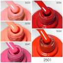 VENALISA 10 ML Pink Gel Nail Polish Set with DIY Nail tips Kit, 5 Pcs Pink Red Orange Gel Polish Color High Gloss Soak Off U V Nail Manicure Salon DIY