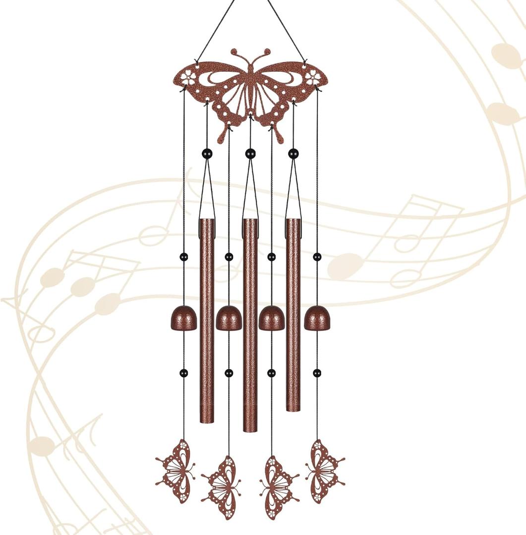 Metals Butterfly Wind Chimes for Outside to Create a Zen Atmosphere Suitable for Outdoor Garden Patio Home Decor,Melodious Melodic Tones Wind Chimes Suitable as A Birthday Gift for Women Mom