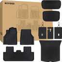 Floor Mat for 2025 2026 New Tesla Model Y Juniper 7PCS Full Set with Front and Rear Cargo Mat & Backrest Mat,Custom TPE All Weather Protection Full Coverage Trunk Liner & Floor Liner car Accessories