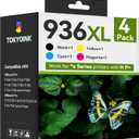936e 936XL 936 Ink Cartridges Replacement for HP 936 Ink Cartridges Combo Pack for HP936 Ink Work with OfficeJet Pro 9125e 9120e 9730e 9130 9135e 9122e 9128e 9110b 9120b 9130b 9130e Printer (4-Pack)