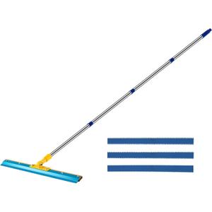 Notched Squeegee for Self Leveling, Self-Leveling Floor Squeegee with 78.7" Long Stainless Steel Handle Cement Floor Leveling Tool Construction Tool with 3 Racks