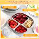 2 x Potchen 6 Pack Stainless Steel Snack Containers with Lids, Reusable 4 Compartments Bento Boxes Snack Lunch Box for Divided Food Storage Container for Home Travel(Classic)