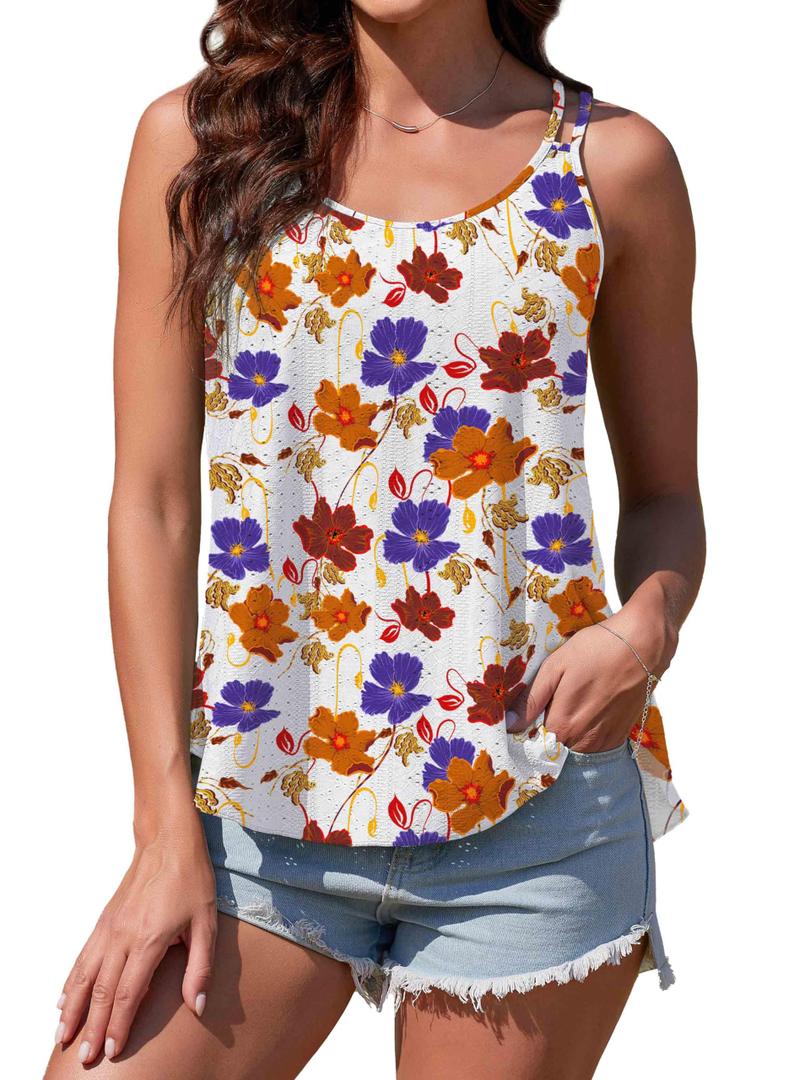 Neineiwu Women's Casual Tank Top Spaghetti Strap Shirt (L)