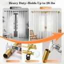 Brass Gold Double Curtain Rod for Blackout, Ball Finials Window Drapery Rod, Size: 72-144''