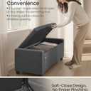 SONGMICS Storage Ottoman, Storage Chest Bench with Legs, End of Bed Bench with Safety Hinges, Pull Tab, for Living Room, Bedroom, 19.7 x 47.6 x 16.5 Inches, Linen-Look Fabric, Slate Gray ULOM511GN01