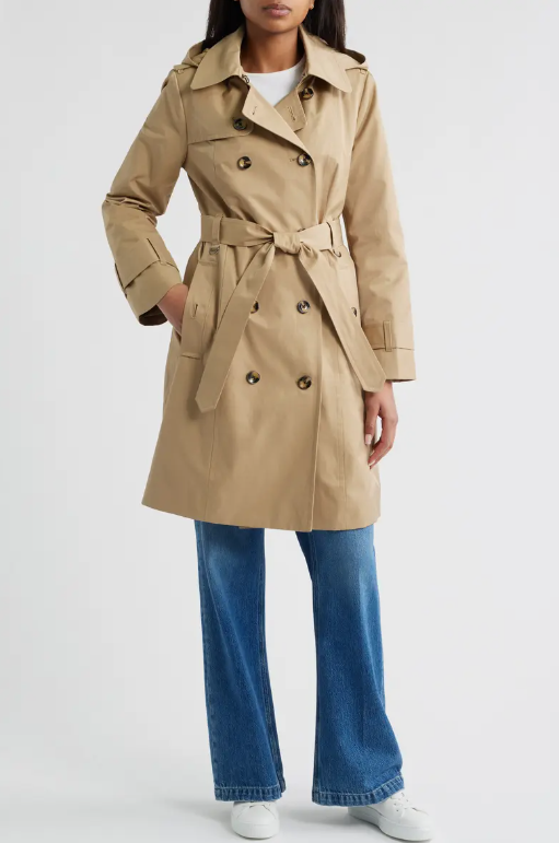 London Fog Women's Double Breasted Trenchcoat Khacki/Tan Size 1X
