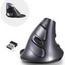 DeLUX Rechargeable Ergonomic Wireless Mouse Silent, 1600DPI, Reduce Hand and Wrist Pain, Vertical Mouse with USB Receiver and BT 5.0, 6 Buttons and Removable Palm Rest (M618G DB-Black)