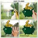 3 Pcs Large St. Patrick's Day Window Clings, PVC Static Cling Stickers Shamrock Leprechaun Pot of Gold Horseshoe Design 13 7 x 33 4 Inch Repositionable Clings for Windows Mirrors Glass