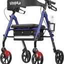 Walkers for Seniors with Seat W20S, Ultra-Stable Foldable Rollator