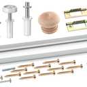 BiFold Closet Track Kit, 30inch Length, Steel Track, White (1 Kit)