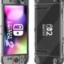 Clear Switch 2 Dockable Case for Nintendo Switch 2025, Ultra-Thin Hardshell Protective Cover Skin Fit Switch 2 Console & Controller Grip, Waterproof Anti-Scratch Transparent Protector